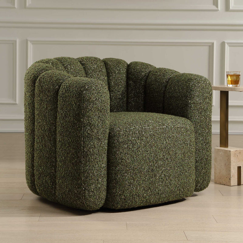 Lenoir - Upholstered Swivel Chair - Green