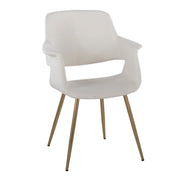 Pair of vintage glam art deco Lumi Source chairs with curved wooden legs and plush upholstered seats, set of two.