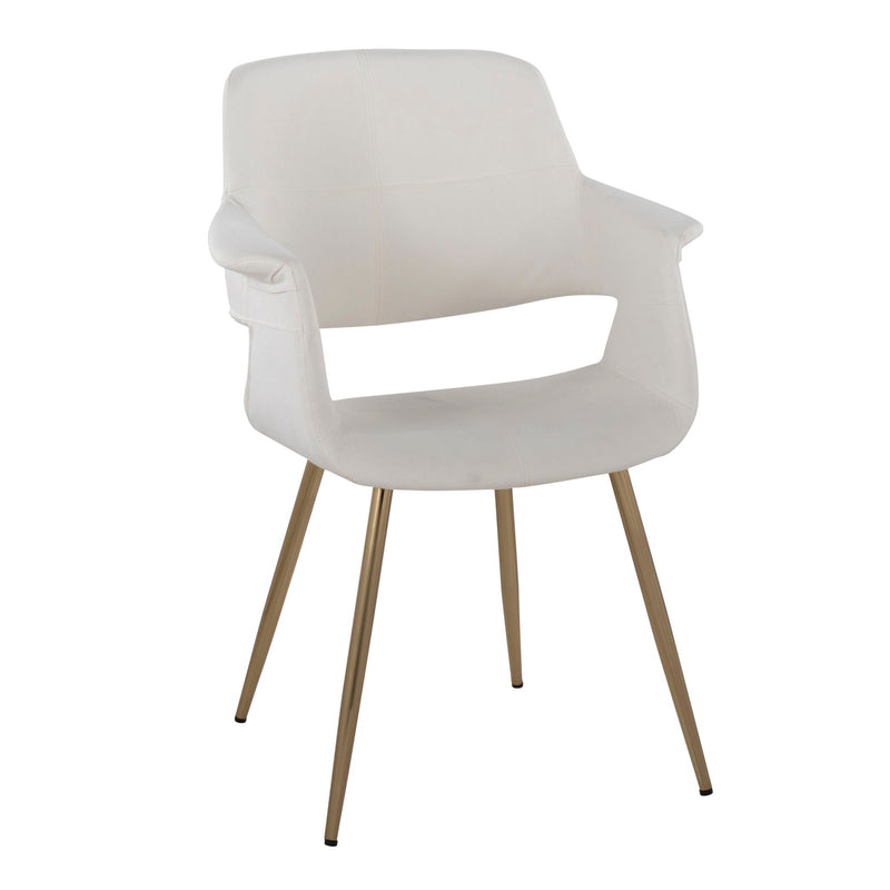 Pair of vintage glam art deco Lumi Source chairs with curved wooden legs and plush upholstered seats, set of two.