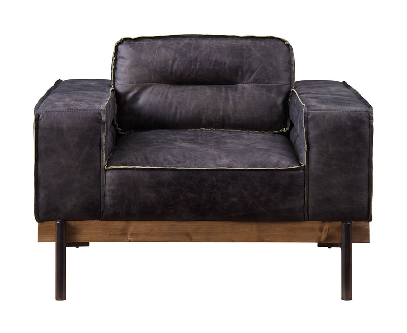 Silchester - Chair - Antique Ebony Top Grain Leather - R&R Furniture Gallery (Fountain Valley, CA)