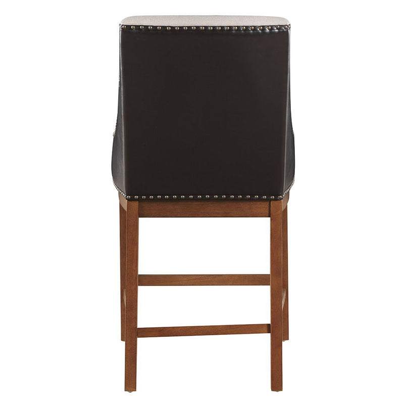 Gilsea - Counter Height Chair (Set of 2) - Fabric, Brown Synthetic Leather & Brown - R&R Furniture Gallery (Fountain Valley, CA)