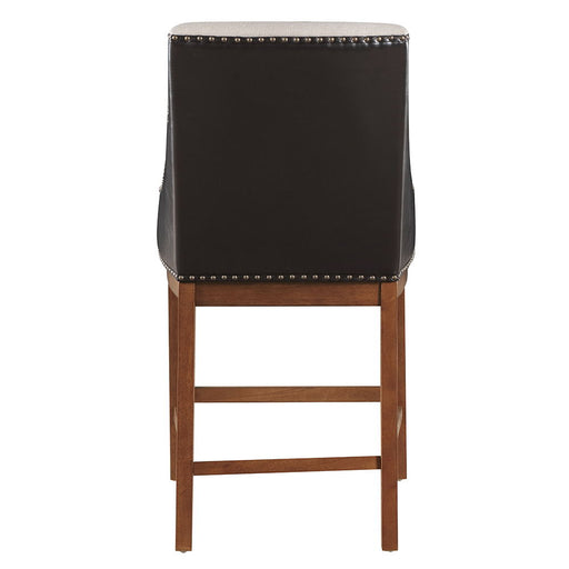 Gilsea - Counter Height Chair (Set of 2) - Fabric, Brown Synthetic Leather & Brown - R&R Furniture Gallery (Fountain Valley, CA)