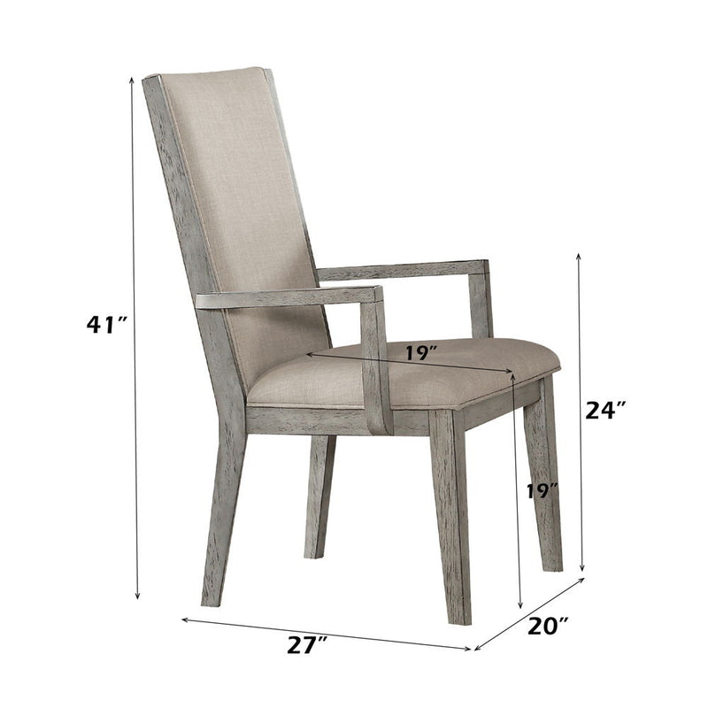 Rocky - Arm Chair (Set of 2) - Fabric & Gray Oak - R&R Furniture Gallery (Fountain Valley, CA)