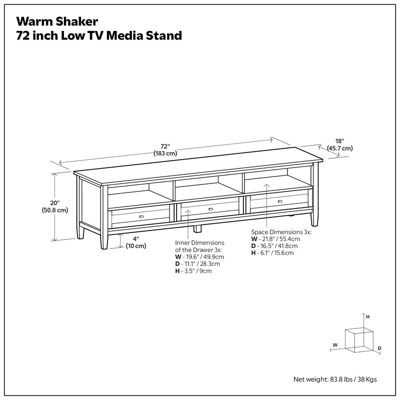 Warm Shaker - Handcrafted Low TV Media Stand - R&R Furniture Gallery (Fountain Valley, CA)