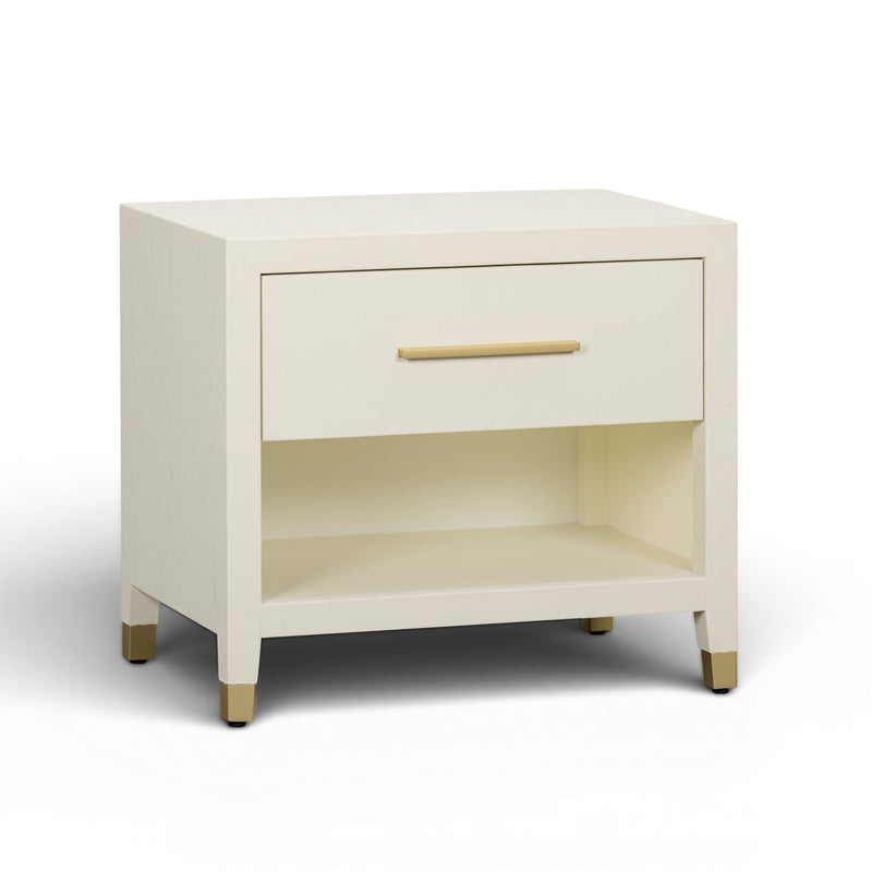 Dani - Faux Shagreen Nightstand With Drawer - Cream - R&R Furniture Gallery (Fountain Valley, CA)