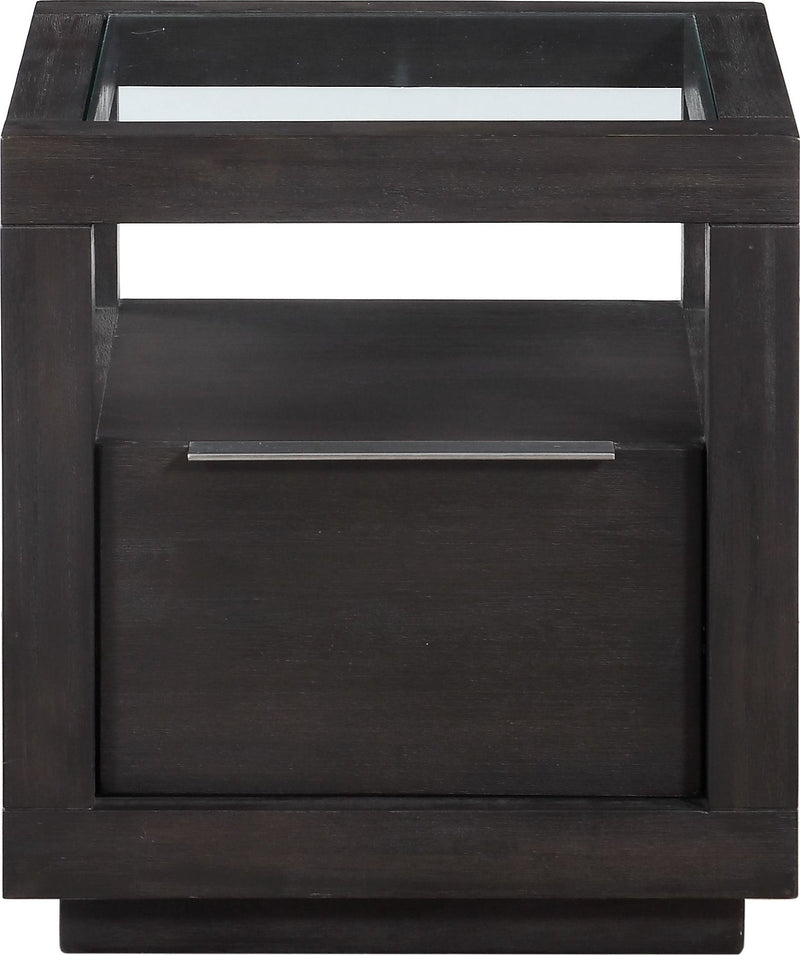 Oxford One Drawer End Table in Basalt Grey