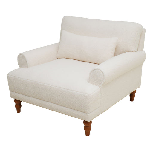 Elegant Circular Armrests, Ergonomic Lumbar Support, Vintage Roman Column Legs, Luxurious Large Size, Enhances Living Room Aesthetics, For Living Room, Bedroom And Study - R&R Furniture Gallery (Fountain Valley, CA)