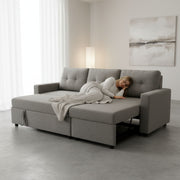 Convertible L Shaped Sectional Sleeper Sofa Bed, Saving Pull Out Couch - R&R Furniture Gallery (Fountain Valley, CA)