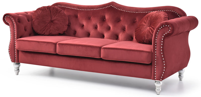 Glory Furniture Hollywood stationary sofa with plush upholstery and modern design, shown in a stylish living room setting.