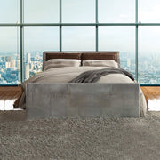 Brancaster - Queen Bed - Retro Brown Top Grain Leather & Aluminum - R&R Furniture Gallery (Fountain Valley, CA)