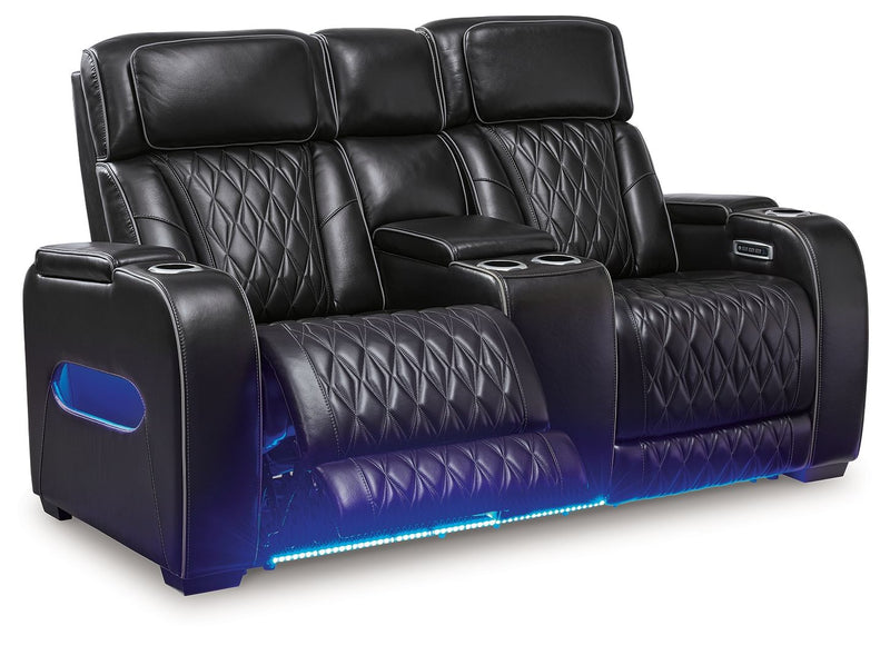 Boyington - 2 Pc. - Power Reclining Sofa And Loveseat - Black - R&R Furniture Gallery (Fountain Valley, CA)