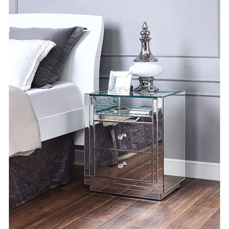 Nysa - 20" X 14" Accent Table - Mirrored & Faux Crystals - R&R Furniture Gallery (Fountain Valley, CA)