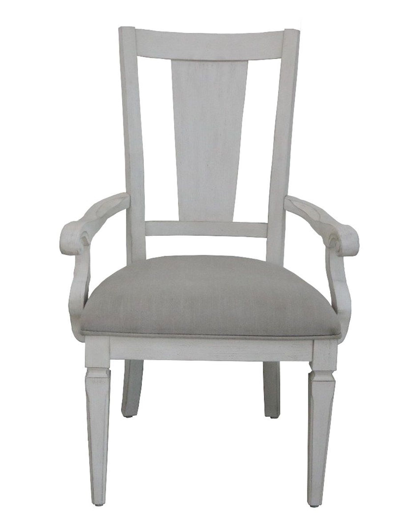 Katia - Arm Chair (Set of 2) - Light Gray Linen & Weathered White - R&R Furniture Gallery (Fountain Valley, CA)