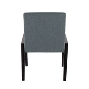 Pair of Lumi Source Carmen contemporary elegant design chairs with sleek black upholstery and modern wooden legs.
