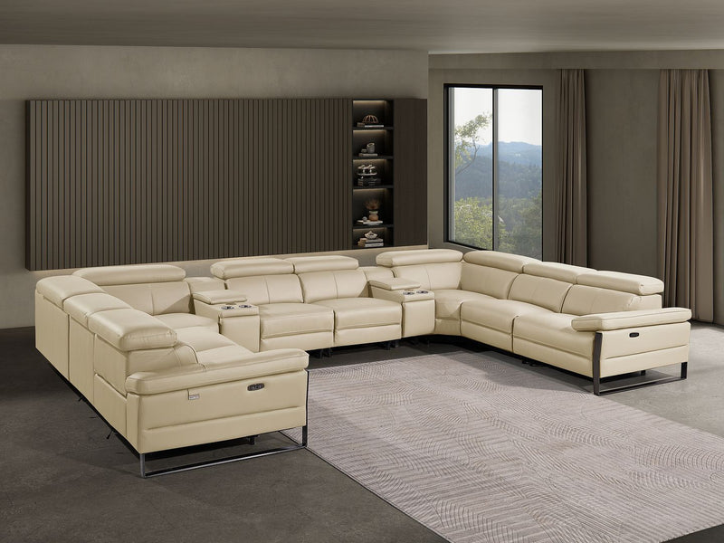 1246 - 10-Piece U-Shaped Modular Power Reclining Sectional With 4 Power Recliners And Power Headrests - R&R Furniture Gallery (Fountain Valley, CA)