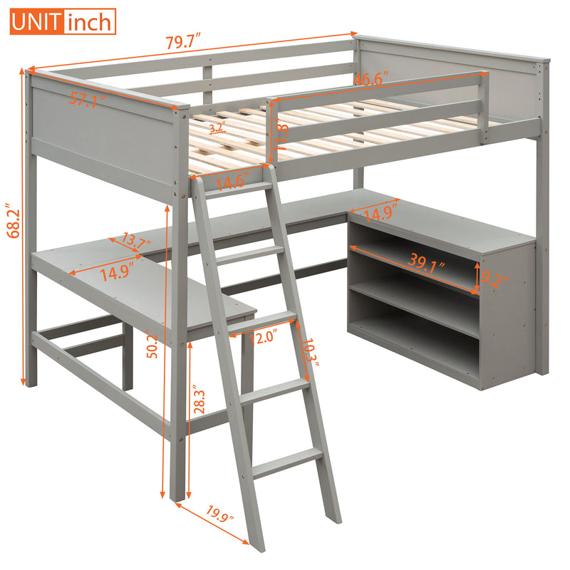 Loft Bed With Shelves With Desk - R&R Furniture Gallery (Fountain Valley, CA)