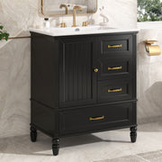 30" Bathroom Vanity With Sink, 3 Drawers, Adjustable Feet - R&R Furniture Gallery (Fountain Valley, CA)