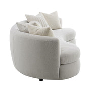 Iniko - Sofa With 6 Pillows - Beige Boucle - R&R Furniture Gallery (Fountain Valley, CA)