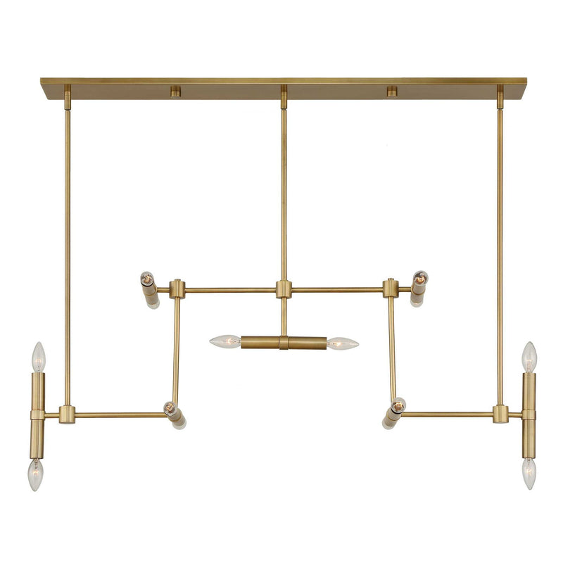 Uttermost 14 light modern linear gold pendant light fixture with sleek, contemporary design for stylish interior lighting.
