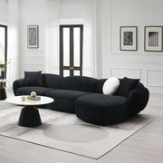 Lucifer - Sectional Sofa With 3 Pillows - Black Shimmer Chenille - R&R Furniture Gallery (Fountain Valley, CA)
