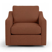 Classic Home Aspen swivel chair with a plush upholstered seat and curved wooden base, designed for comfortable office or living room seating.