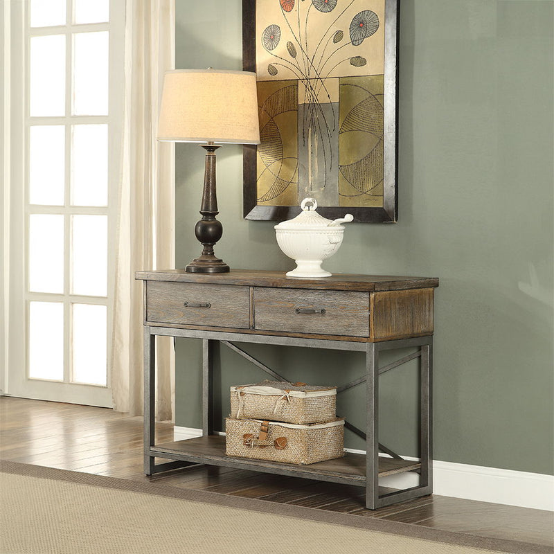 Lazarus - Server - Weathered Oak & Antique Silver - R&R Furniture Gallery (Fountain Valley, CA)