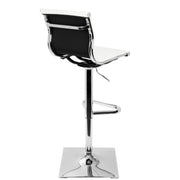 Lumi Source Masters contemporary adjustable barstool with swivel, bar height (28-30 inches), featuring a sleek modern design and cushioned seat.