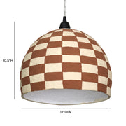 TOV Furniture Taurus cotton mache pendant lamp in white and terracotta hanging ceiling light for modern interior decor