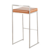 Lumi Source Fuji contemporary stackable barstool with sleek modern design and wooden seat, shown in a set of multiple stools.