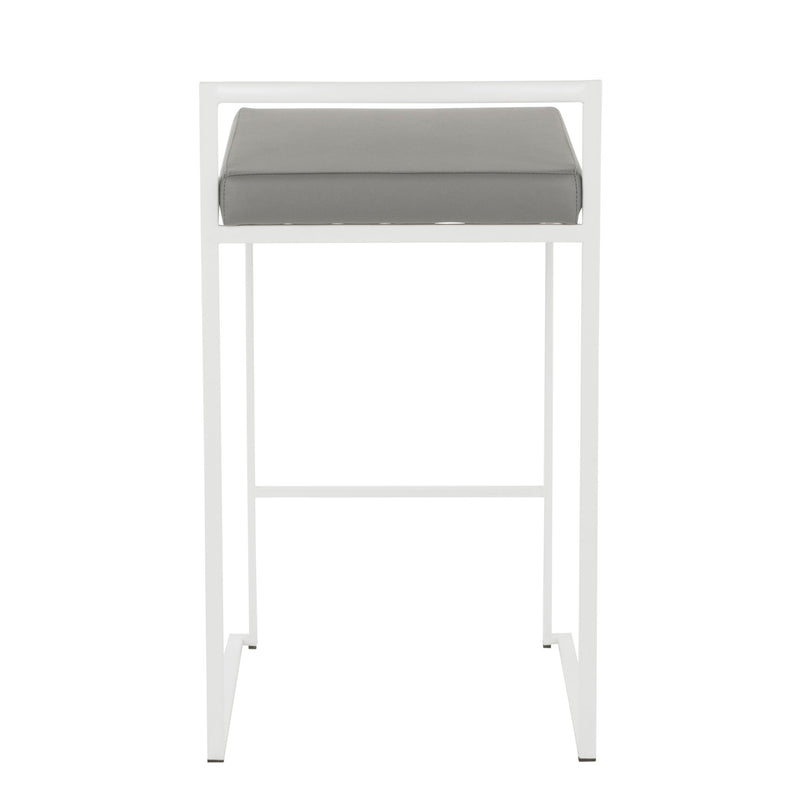 Lumi Source Fuji simple elegance contemporary stackable counter stool set with sleek, modern design and wooden legs.