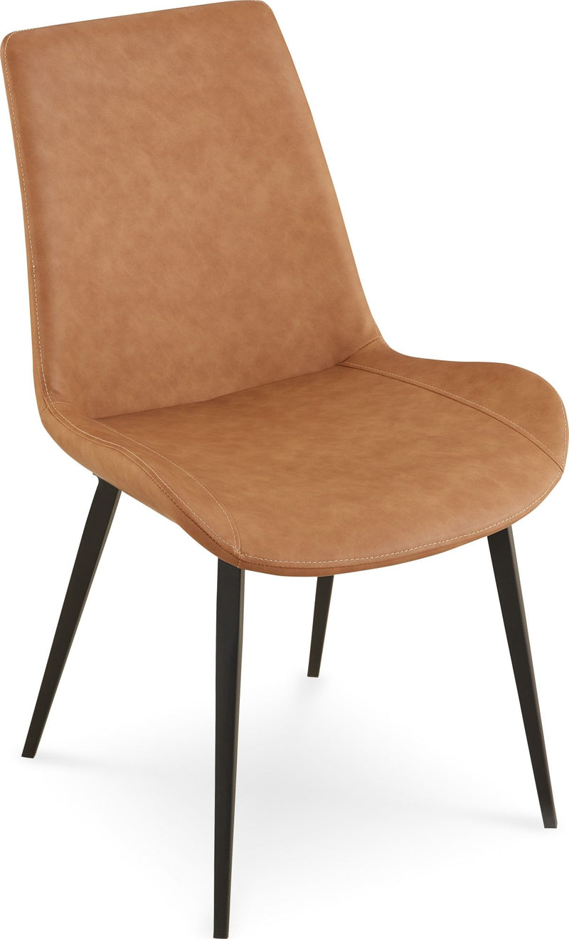Nicoya Upholstered Dining Chair in Buckskin Synthetic Leather and Black