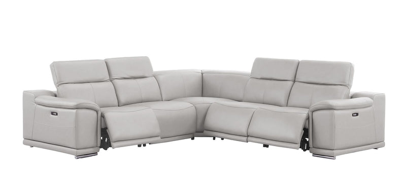 2679 - 5-Piece L-Shaped Power Reclining Sectional In Genuine Leather (3 Recliners)
