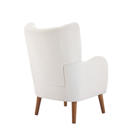 Accent Chair With Birch Wood Legs - White - R&R Furniture Gallery (Fountain Valley, CA)