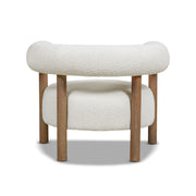 Fuji - Mid Century Modern Barrel Accent Arm Chair - Ivory White - R&R Furniture Gallery (Fountain Valley, CA)
