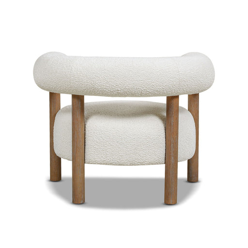 Fuji - Mid Century Modern Barrel Accent Arm Chair - Ivory White - R&R Furniture Gallery (Fountain Valley, CA)