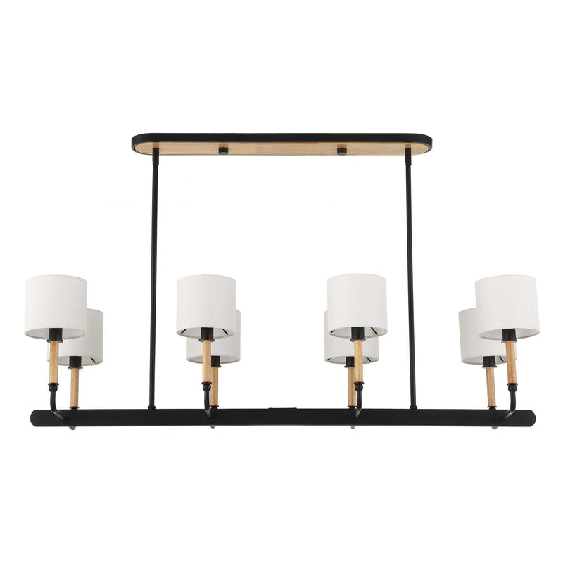 Franconia - 8 Light Pendant - Black / White