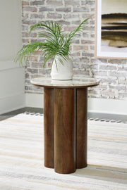 Henfield - Accent Table - Beige / Brown - R&R Furniture Gallery (Fountain Valley, CA)