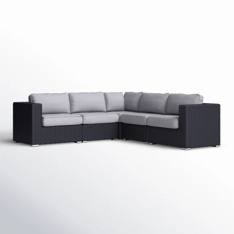 Luxurious Wicker Patio Sectional With Weather Resistant Sunbrella Cushions - R&R Furniture Gallery (Fountain Valley, CA)