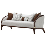 Houston - Sofa - Pebble / Walnut - R&R Furniture Gallery (Fountain Valley, CA)