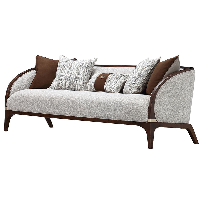 Houston - Sofa - Pebble / Walnut - R&R Furniture Gallery (Fountain Valley, CA)