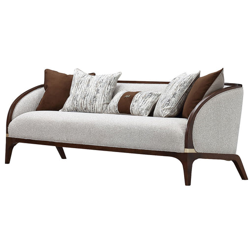 Houston - Sofa - Pebble / Walnut - R&R Furniture Gallery (Fountain Valley, CA)