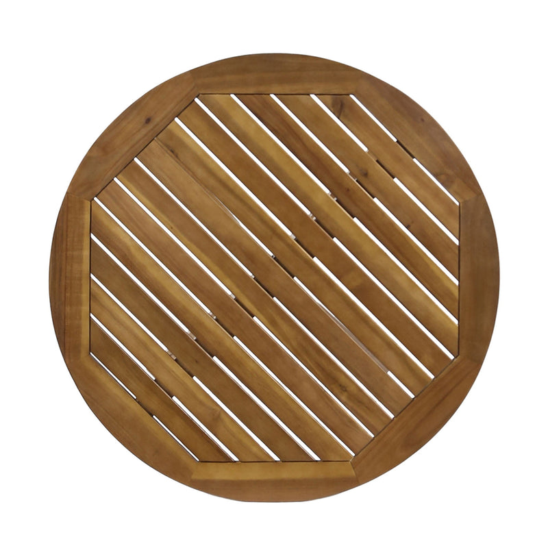 Stamford - Outdoor Bistro Table Acacia Wood X - Base - Teak - R&R Furniture Gallery (Fountain Valley, CA)