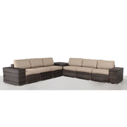 Elegant Outdoor Rattan Wicker 6 Person Seating Group With Cushions - R&R Furniture Gallery (Fountain Valley, CA)