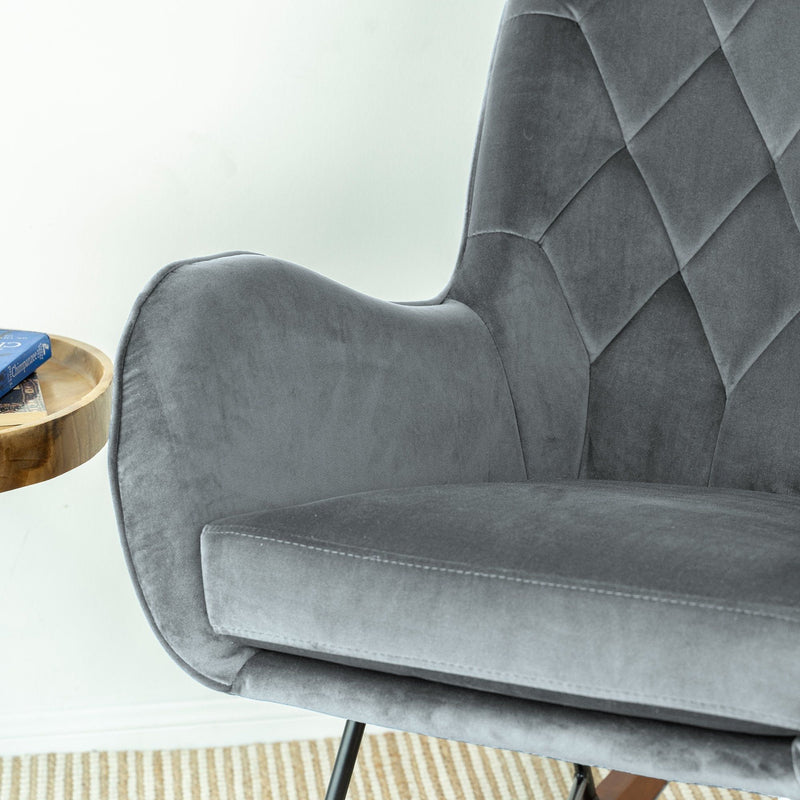 Hannah - Rocking Chair - Gray - R&R Furniture Gallery (Fountain Valley, CA)