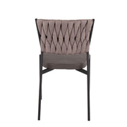 Set of two Lumi Source Tania braided contemporary chairs with woven seats and wooden legs, modern and stylish for dining or living spaces.