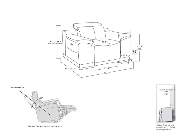 9762 - Power Reclining Chair With Adjustable Headrests