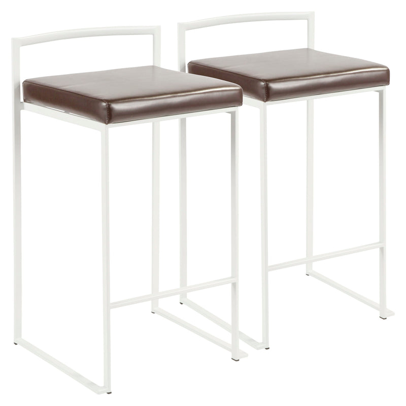 Lumi Source Fuji Simple Elegance contemporary stackable counter stool with sleek design and wooden finish, suitable for modern kitchens.