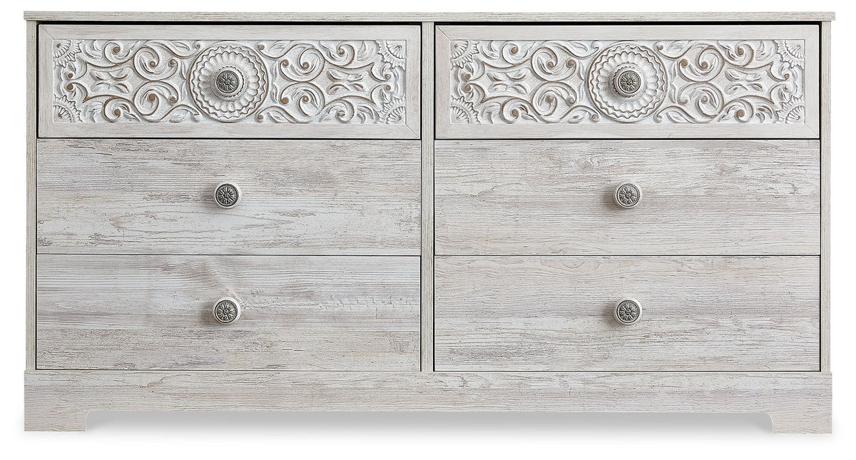 Paxberry - Six Drawer Dresser - Weatherworn - Whitewash - R&R Furniture Gallery (Fountain Valley, CA)