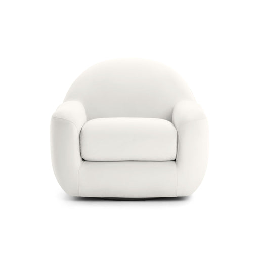 TOV Furniture Tiago swivel chair with a modern design, featuring a cushioned seat and backrest on a metal base.