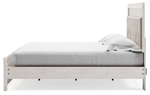 Altyra - King Panel Bed With Upholstered Headboard - White - R&R Furniture Gallery (Fountain Valley, CA)